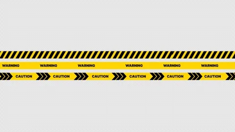 Animated Warning Caution Tape Safety Barrier Background Stock Footage 340495467