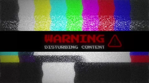 Animated Warning Disturbing Content Glitch Screen Stock Footage 316959819