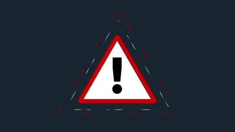 Animated Warning Exclamation Mark Caution Sign Motion Graphic Stock Footage 345592355