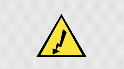 An animated warning icon featuring a yellow triangle with an exclamation ma.. Stock Footage 310539428