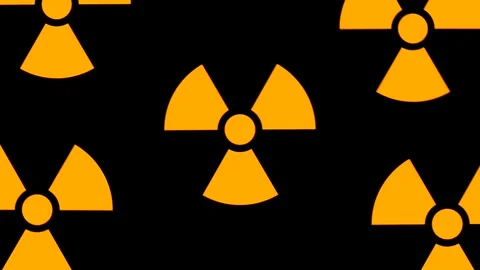 Animated Warning Nuclear Nuke Missile icon hazardous material symbol Stock Footage 289751134