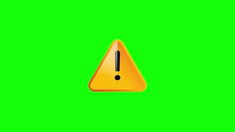 Animated warning sign with exclamation animation on green screen Video stock 316746459