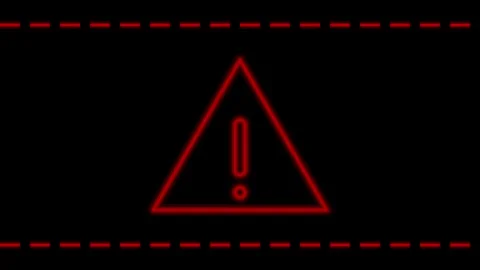 Animated Warning Triangle Exclamation Mark Icon Video Stock Footage 339385201