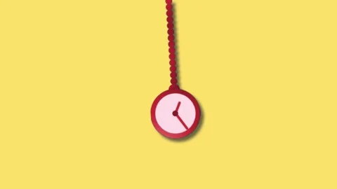 Animated watch moving on a yellow background Stock Footage 279432818