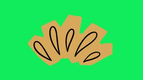 Animated Water Drops Splash Lines Kraft Paper Cutout Green Screen Stock Footage 343078692