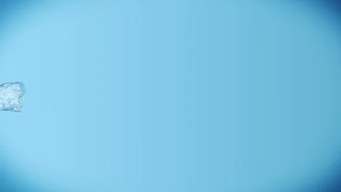 Animated water is puring from left to right in dlow-motion on blue background Stock Footage 86772787