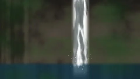 Animated Waterfall Flowing Down 2D Motion Graphics Landscape Stock-Footage 347963947