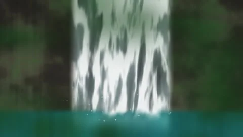 Animated Waterfall Flowing into Pool Motion Background 스톡 동영상 347963933