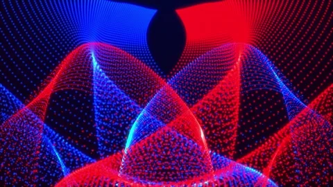 Animated wave background particles Stock Footage 297657436