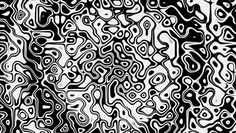 Animated wave pattern of fantastic circles. Graphic black and white background. Stock Footage 248271573