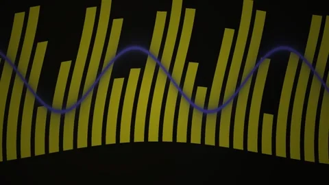 Animated waveform with yellow bars graph. Stock Footage 335348013