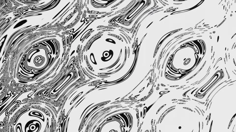 Animated waves of black and white abstraction of circles and lines. 4k graphic b Video stock 248271545