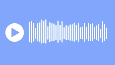 Animated Waves of the equalizer blue isolated on background with play button 動画素材 310948944