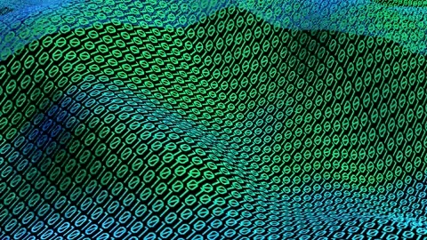 Animated waves of numbers 0 and 1. 3d rendering. Stock Footage 167096020