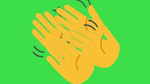 Animated waving and clapping hands emoji pack on green screen background Stock Footage 329905398