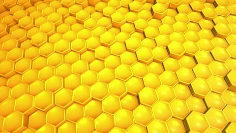 Animated waving hexagonal pattern Video stock 119332628