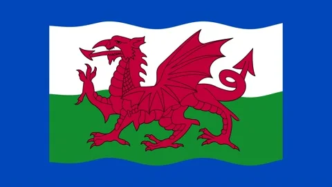 Animated waving Wales flag. Stock Footage 136940167