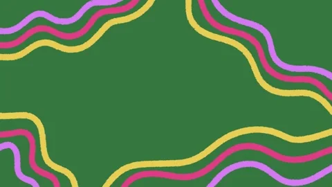 Animated Wavy Lines Corner on Green Screen, Abstract Motion Graphic Overlay Stock Footage 329940875