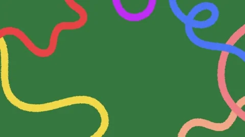 Animated Wavy Lines Corner on Green Screen, Abstract Motion Graphic Overlay Stock Footage 329940876