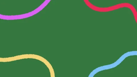 Animated Wavy Lines Corner on Green Screen, Abstract Motion Graphic Overlay Stock Footage 329940877