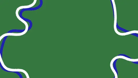 Animated Wavy Lines Corner on Green Screen, Abstract Motion Graphic Overlay Stock Footage 329940892