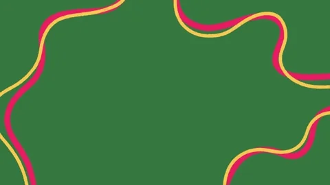 Animated Wavy Lines Corner on Green Screen, Abstract Motion Graphic Overlay Stock Footage 329940907