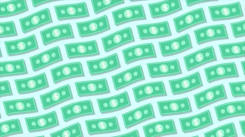 Animated wavy pattern of bills. flow of Dollar banknotes abstract background 스톡 동영상 148097187