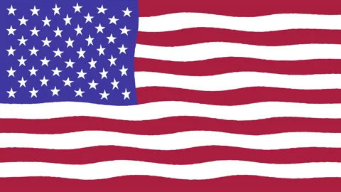 Animated Wavy USA Flag Loop Background in Red White and Blue Tones Stock Footage 204008860