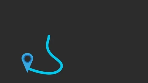 Animated way from one point of navigation to another - Motion Stock Footage 79620347