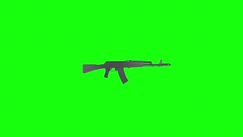 Animated weapon with bright green background showcasing details Stock Footage 292682184