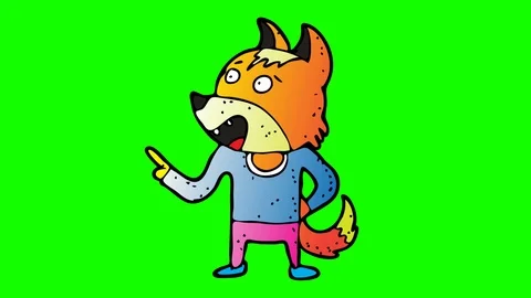 Animated weasel character . green screen 2D animation Stock Footage 114062427