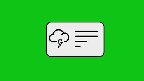 Animated weather alert icon with checklist on a green screen background for.. Stock Footage 346497158