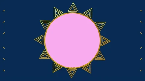 Animated web banner template. Rotating ring, sunflower from animated golden Stock Footage 237744957