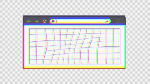 Animated web browser window icon in y2k style with glitch effect Stock Footage 294169378