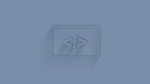 Animated web design and front end development icon with shadow on blue Stock Footage 159831023