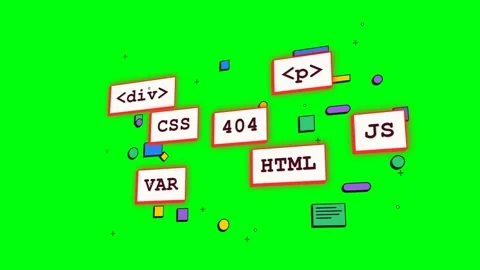 Animated Web Development and Programming Terms on Green Screen Vidéo 336619582
