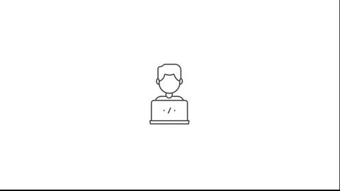 Animated web development line icon for software engineering coding Stock Footage 338216181
