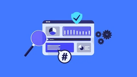 Animated Website Analytics Dashboard Showing SEO and Digital Marketing Data. Видео 314762301