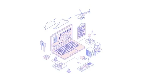 Animated Website Building icon background, logo symbol, social media Stock Footage 245640244