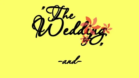 Animated Wedding calligraphy with red flowers Stock-Footage 240894655