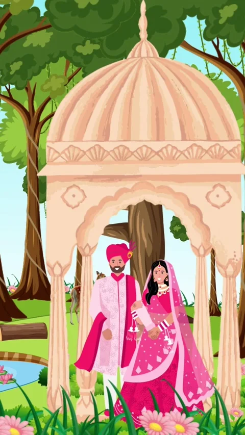 Animated wedding ceremony in a forest setting. Stock Footage 320588127