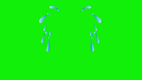 Animated Weeping Tears Dropping Green Screen Loop - Sadness and Crying Element V Stock Footage 318885960