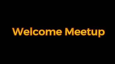 Animated welcome meetup text on black background Stock Footage 338216511