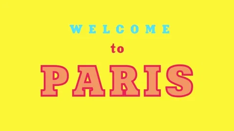 Animated welcome to paris text message Stock Footage 328303705
