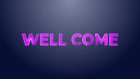 Animated welcome text motion with vibrant purple gradient typography on dar.. 스톡 동영상 332826667