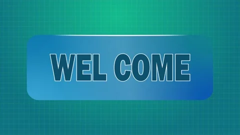Animated welcome text title banner lower third cyan grid background Stock Footage 346672638