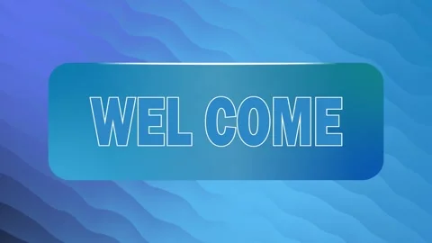 Animated welcome text title banner blue abstract wave background Stock Footage 346672726