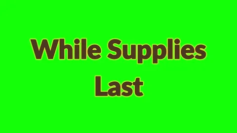 Animated while supplies last text banner on green screen for video editing Stock Footage 340881951