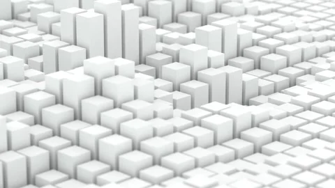 Animated White 3D Background of Cubes Forming a Textured Surface Loop Video stock 314780962