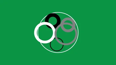 Animated white and black circular shapes expanding on a green screen background Stock Footage 331988926